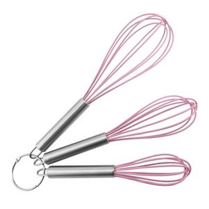 3 Pack Silicone Whisks-Pink